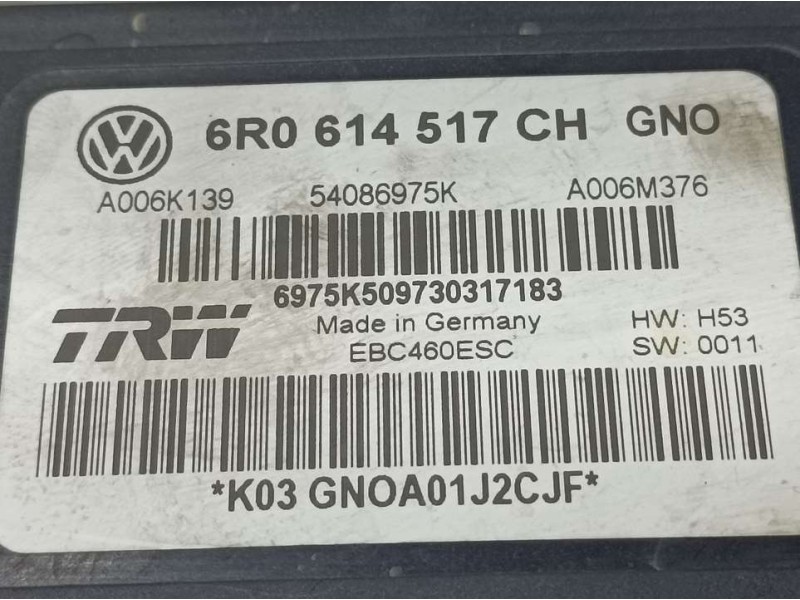Recambio de abs para skoda rapid active referencia OEM IAM 6R0614517CH 54086975K TRW