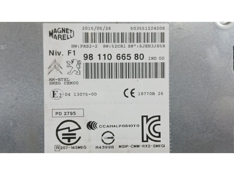 Recambio de sistema audio / radio para peugeot 208 i (ca_, cc_) 1.2 vti 82 referencia OEM IAM   
