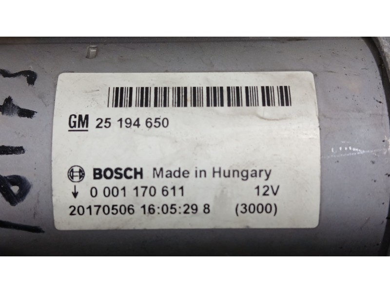 Recambio de motor arranque para opel corsa e (x15) 1.4 turbo (08, 68) referencia OEM IAM 25196021 95520113 