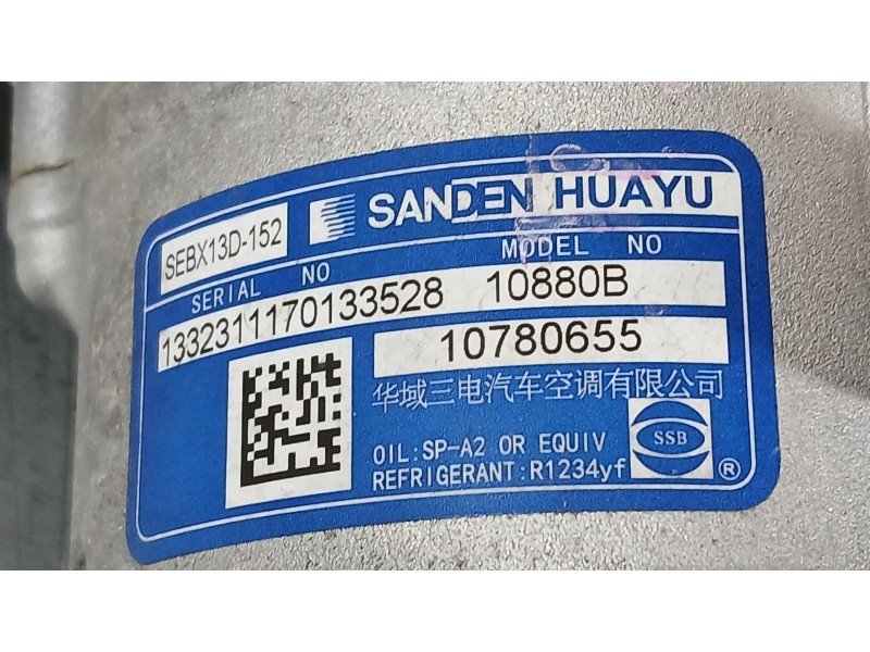 Recambio de compresor aire acondicionado para mg zs suv (azs1) 1.5 vti referencia OEM IAM 10780650  