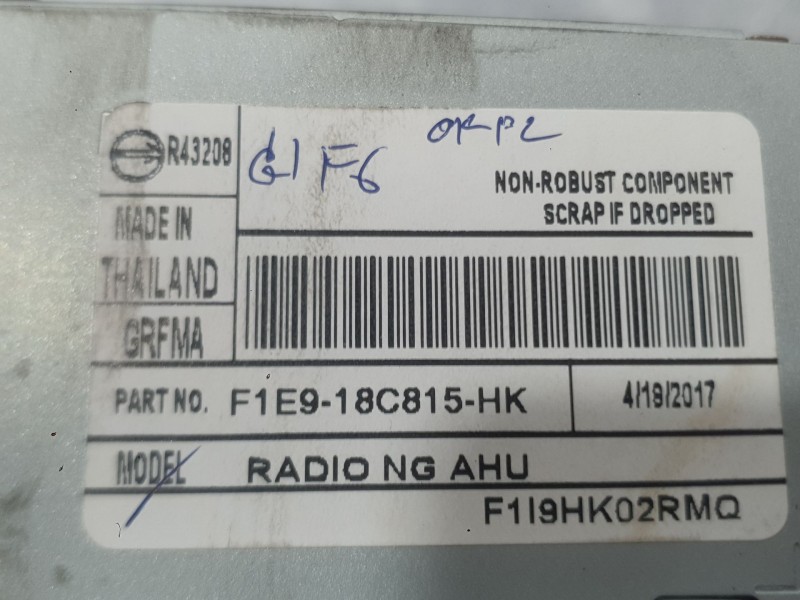 Recambio de sistema audio / radio cd para ford ecosport 1.5 ecoblue tdci referencia OEM IAM   