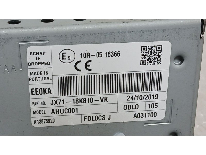 Recambio de sistema audio / radio para ford focus iv (hn) 1.5 ecoblue referencia OEM IAM JX7T18K811CC  