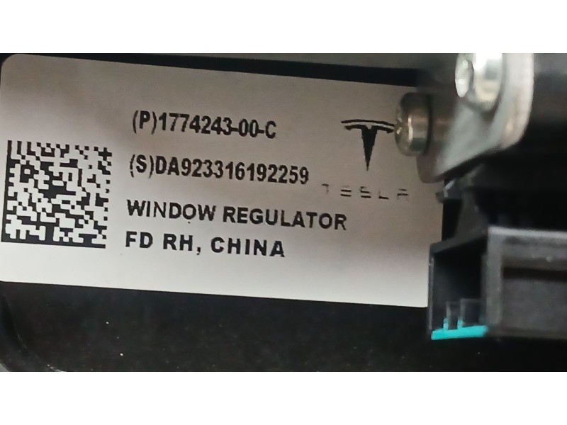 Recambio de elevalunas delantero derecho para tesla model 3 (5yj3) ev referencia OEM IAM 177424300C ELECTRICO 5 PINS 