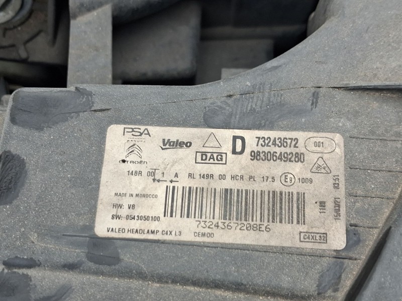 Recambio de piloto delantero derecho para citroën c4 iii (ba_, bb_, bc_) 1.2 puretech 130 (bahnsa, bahnsb) referencia OEM IAM   