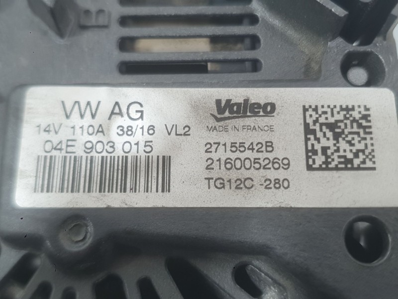 Recambio de alternador para seat leon st (5f8) 1.4 tsi referencia OEM IAM 04E903015G 04E903015GX 