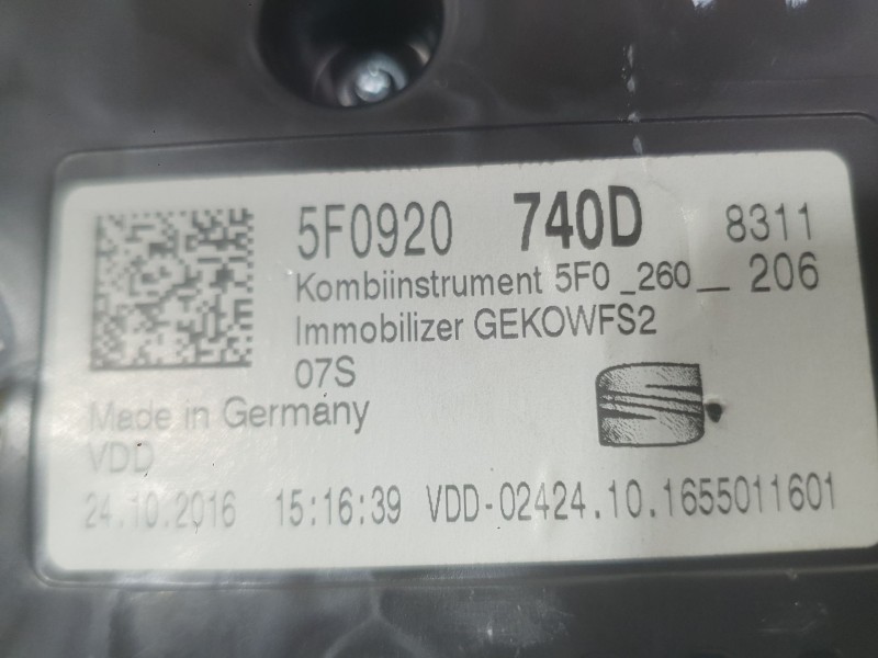 Recambio de cuadro instrumentos para seat leon st (5f8) 1.4 tsi referencia OEM IAM 5F0920740D  