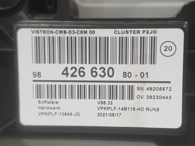 Recambio de cuadro instrumentos para opel corsa f (p2jo) 1.2 (68) referencia OEM IAM 9835151680  