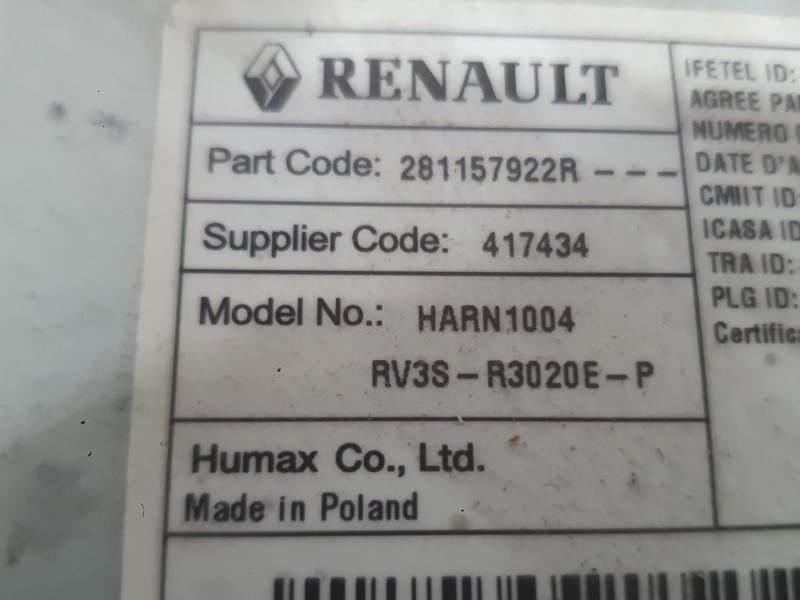 Recambio de sistema audio / radio para mercedes-benz citan furgón/monospace (w415) 109 cdi (415.603, 415.605) referencia OEM IAM