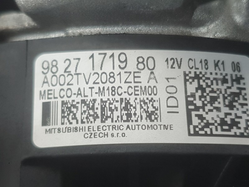 Recambio de alternador para citroën c3 aircross ii (2r_, 2c_) 1.5 bluehdi 110 referencia OEM IAM 9827171980 1637237880 