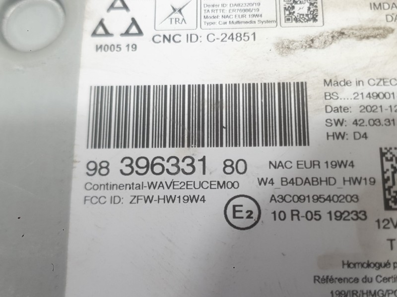 Recambio de sistema audio / radio para citroën c3 aircross ii (2r_, 2c_) 1.5 bluehdi 110 referencia OEM IAM 6500870980  
