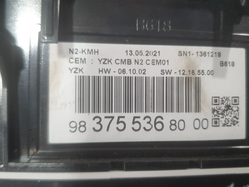 Recambio de cuadro instrumentos para citroën c3 iii (sx) 1.5 bluehdi 100 (sxyhyp, sxyhtu) referencia OEM IAM 9837553680  