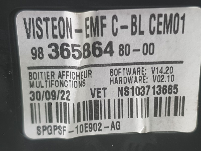 Recambio de pantalla multifuncion para fiat scudo furgoneta 1.5 multijet 100 (506) referencia OEM IAM   