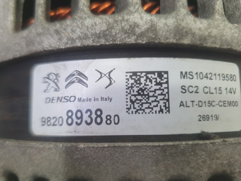 Recambio de alternador para peugeot 308 sw ii (lc_, lj_, lr_, lx_, l4_) 1.5 bluehdi 130 referencia OEM IAM 9820893880  