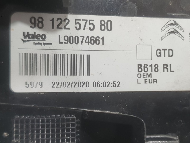 Recambio de piloto trasero izquierdo para citroën c3 iii (sx) 1.5 bluehdi 100 (sxyhyp, sxyhtu) referencia OEM IAM 9812257580  