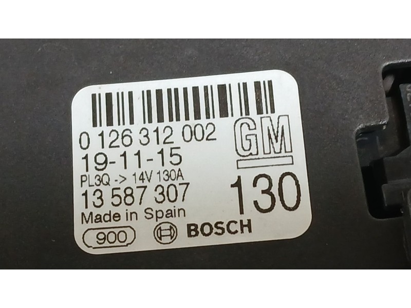 Recambio de alternador para opel astra k (b16) 1.0 turbo (68) referencia OEM IAM 95523614 39078192 