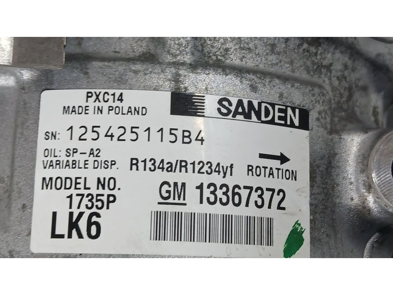 Recambio de compresor aire acondicionado para opel astra k (b16) 1.0 turbo (68) referencia OEM IAM 39157292 95529062 