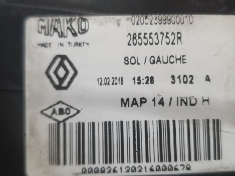 Recambio de piloto trasero izquierdo exterior para renault clio iv (bh_) 1.5 dci 90 referencia OEM IAM 265554091R  