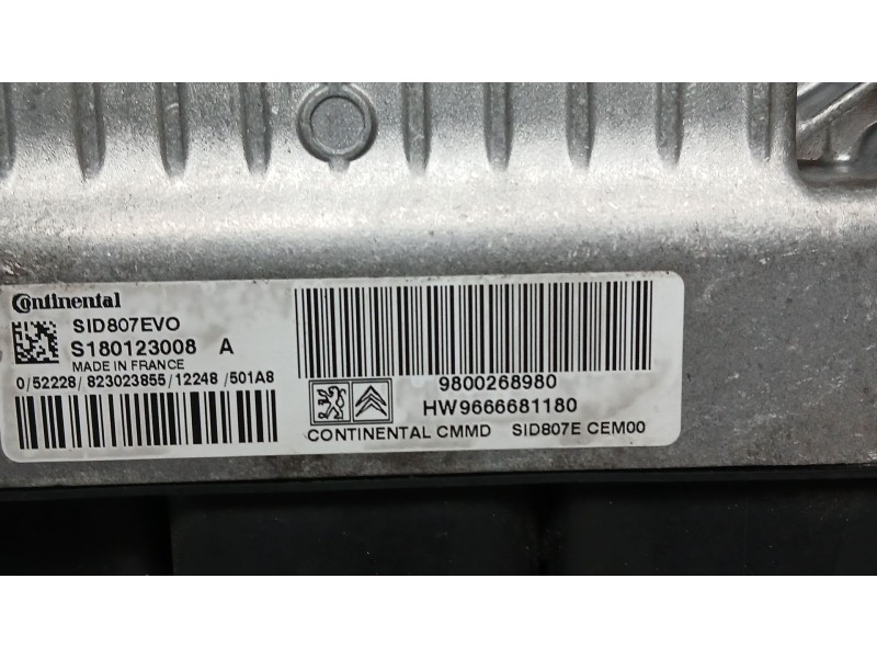 Recambio de centralita motor uce para peugeot partner tepee 1.6 hdi referencia OEM IAM 9800268980 CONTINENTAL S180123008A