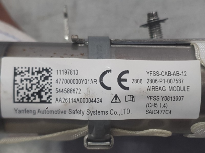Recambio de airbag cortina delantero derecho para mg mg 3(zp2) hybrid+ standard referencia OEM IAM   