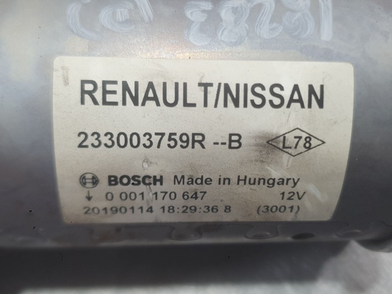 Recambio de motor arranque para renault megane iv hatchback (b9a/m/n_) 1.5 blue dci 115 (b9a6) referencia OEM IAM 233000603R  