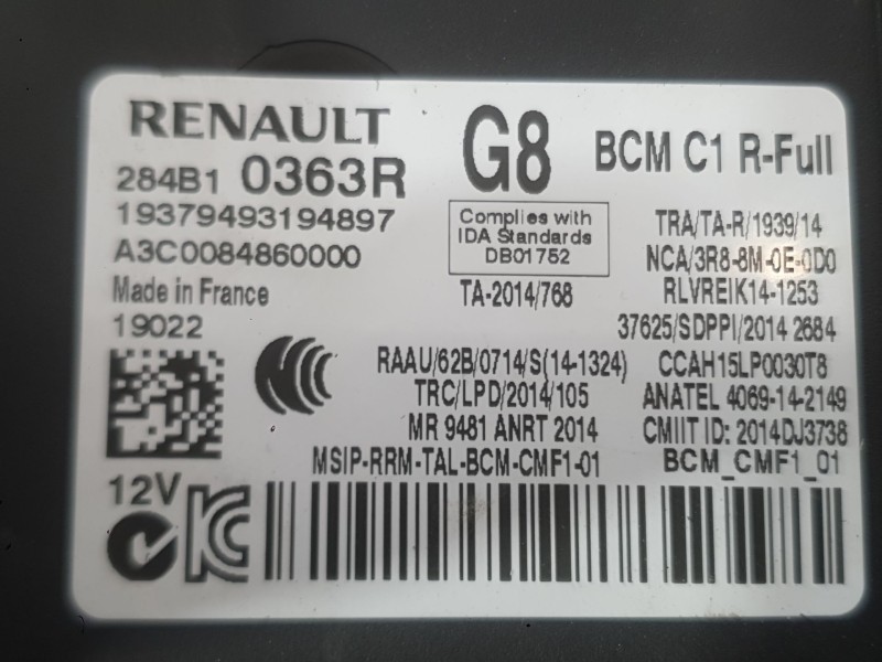 Recambio de caja reles / fusibles para renault megane iv hatchback (b9a/m/n_) 1.5 blue dci 115 (b9a6) referencia OEM IAM 284B671