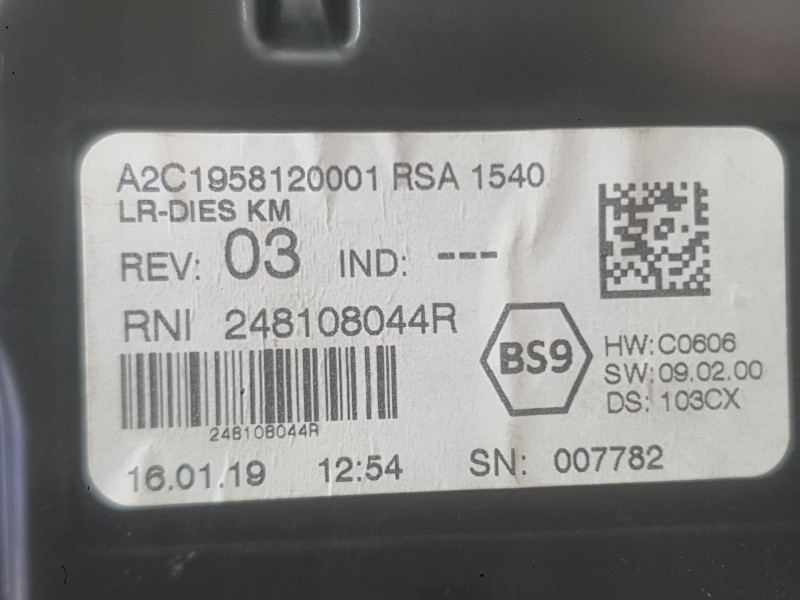 Recambio de cuadro instrumentos para renault megane iv hatchback (b9a/m/n_) 1.5 blue dci 115 (b9a6) referencia OEM IAM 248104299