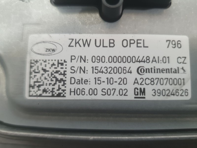 Recambio de centralita faro para opel astra k (b16) 1.4 turbo (68) referencia OEM IAM  DEL. IZQUIERDA 