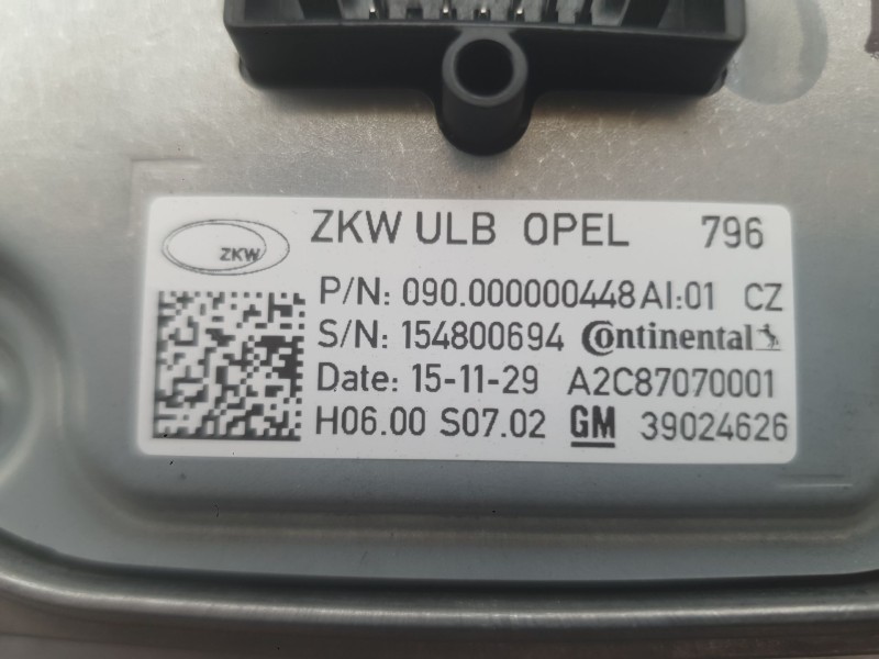 Recambio de centralita faro para opel astra k (b16) 1.4 turbo (68) referencia OEM IAM  DEL. DERECHA 