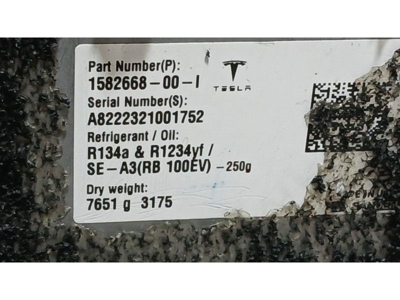Recambio de compresor aire acondicionado para tesla model y ev a las 4 ruedas referencia OEM IAM 150125698M  
