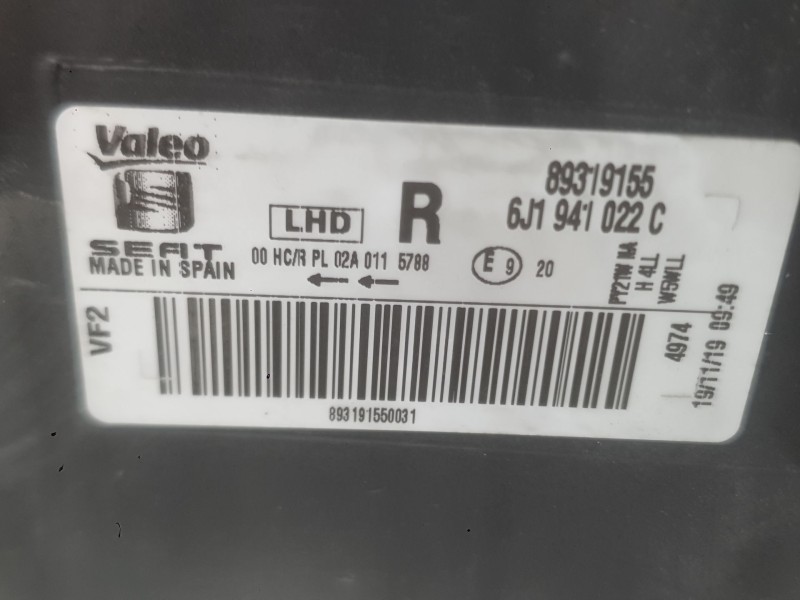 Recambio de faro derecho para seat ibiza iv (6j5, 6p1) 1.6 tdi referencia OEM IAM 6J1941022C  