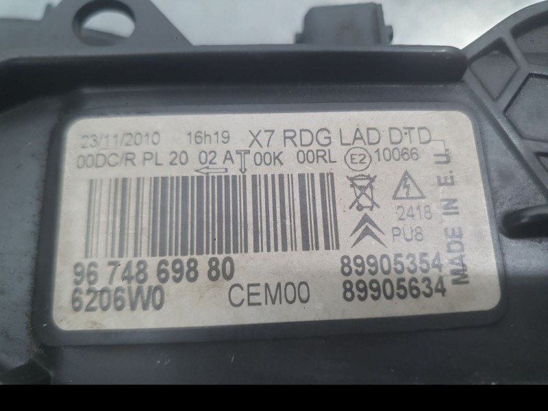 Recambio de faro derecho para citroën c5 iii (rd_) 2.2 hdi 200 referencia OEM IAM 6206Q1  