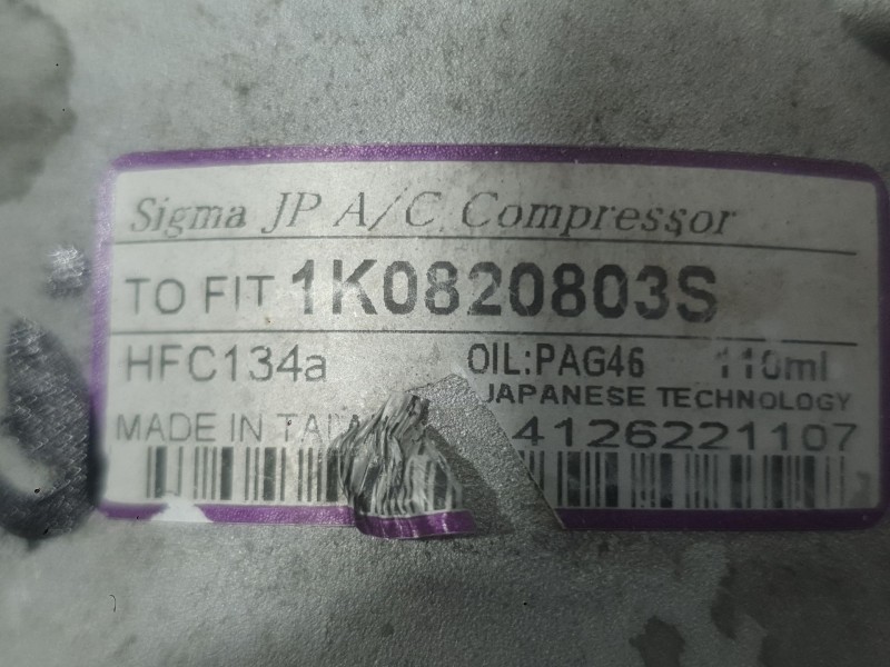 Recambio de compresor aire acondicionado para volkswagen golf v (1k1) 2.0 sdi referencia OEM IAM 1K0820808F  