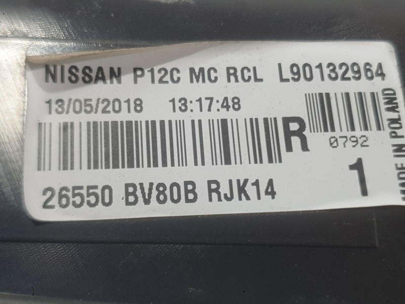 Recambio de piloto trasero derecho para nissan juke (f15) 1.5 dci referencia OEM IAM 265501KA0B  