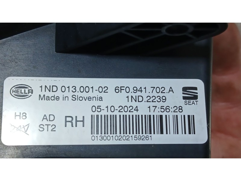 Recambio de faro antiniebla derecho para seat ibiza v (kj1, kjg) 1.0 tsi referencia OEM IAM 6F0941702A  