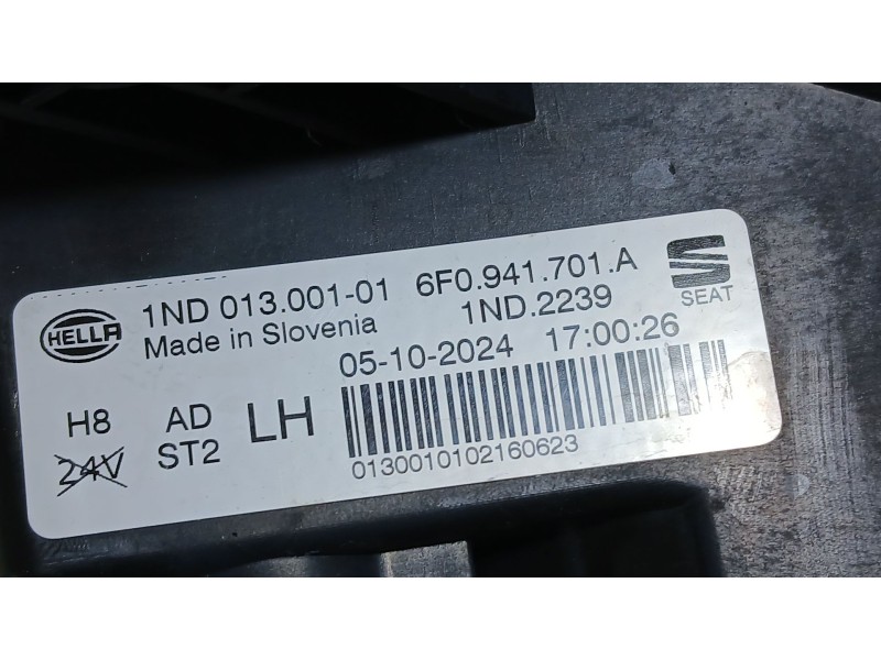 Recambio de faro antiniebla izquierdo para seat ibiza v (kj1, kjg) 1.0 tsi referencia OEM IAM 6F0941701A  