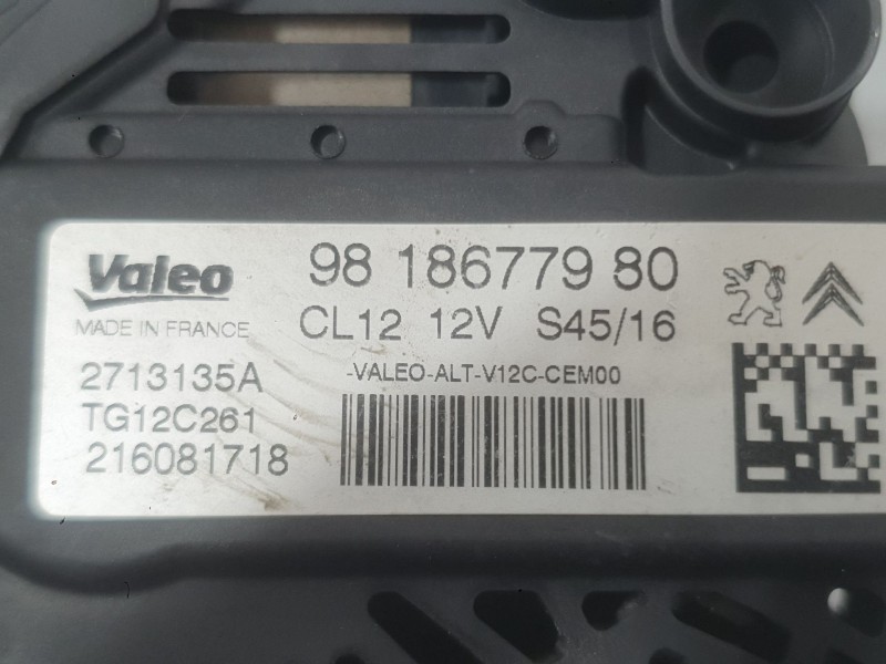 Recambio de alternador para peugeot 2008 i (cu_) 1.2 thp 110 / puretech 110 referencia OEM IAM 9818677980 1608064580 