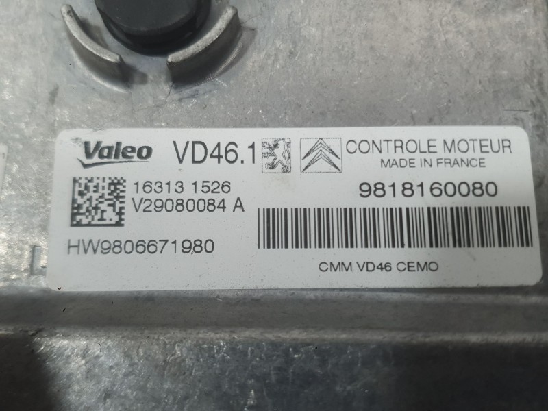 Recambio de centralita motor uce para peugeot 2008 i (cu_) 1.2 thp 110 / puretech 110 referencia OEM IAM 1616898380  