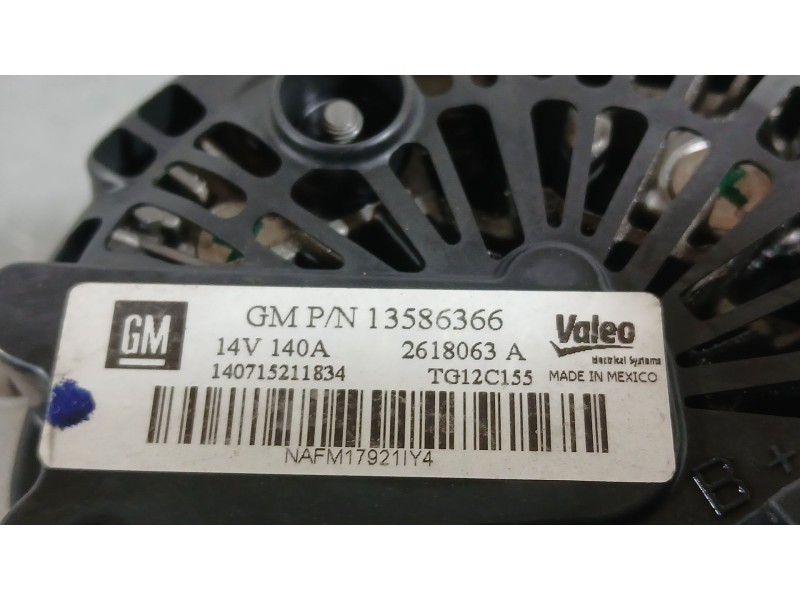 Recambio de alternador para opel astra j (p10) 1.6 cdti (68) referencia OEM IAM 95519877 13586366 