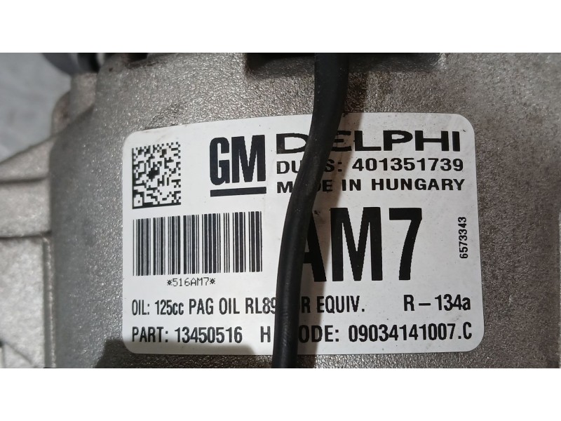 Recambio de compresor aire acondicionado para opel astra j (p10) 1.6 cdti (68) referencia OEM IAM 95526826 39164668 