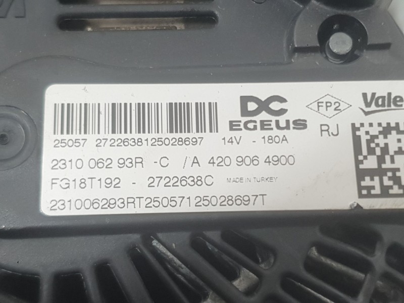 Recambio de alternador para renault kangoo iii furgón/monospace 1.5 blue dci 95 (fjab) referencia OEM IAM 231006293R  