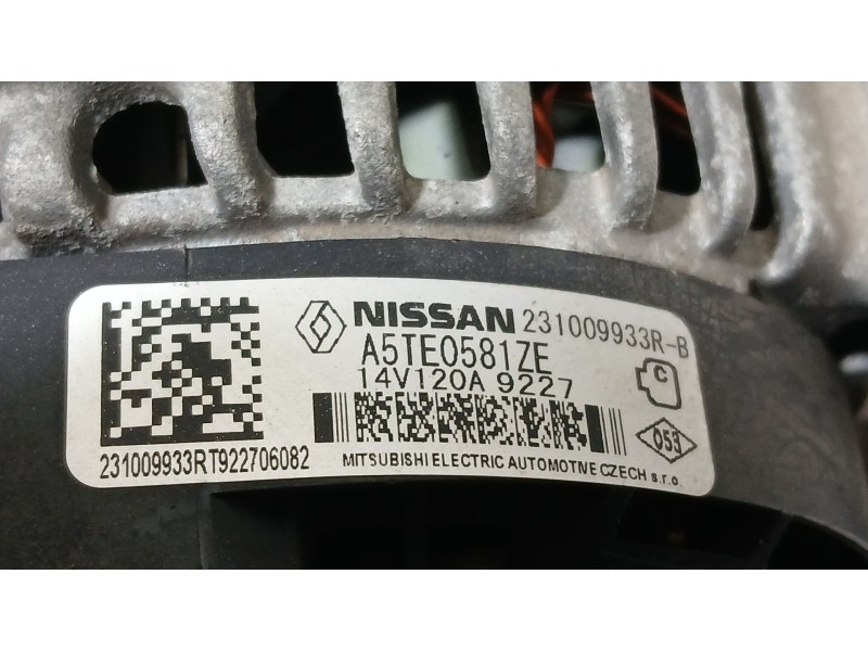 Recambio de alternador para renault megane iv hatchback (b9a/m/n_) 1.3 tce 115 (b9n9) referencia OEM IAM 231005300R  