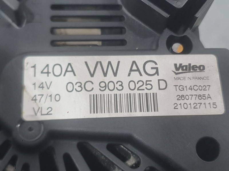 Recambio de alternador para volkswagen golf vi (5k1) 1.4 tsi referencia OEM IAM 03C903023AX 03C903024J 