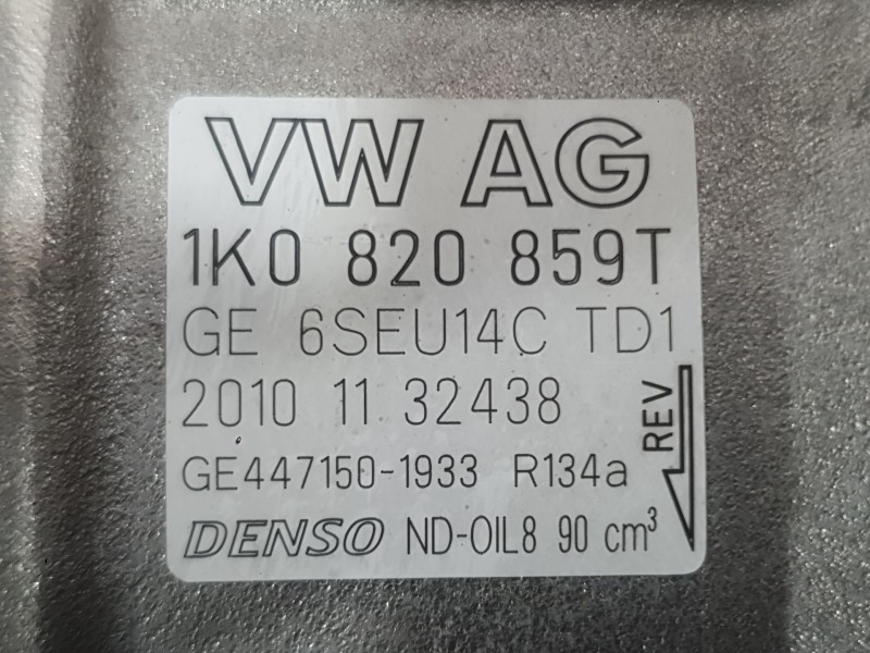 Recambio de compresor aire acondicionado para volkswagen golf vi (5k1) 1.4 tsi referencia OEM IAM 1K0820859T  