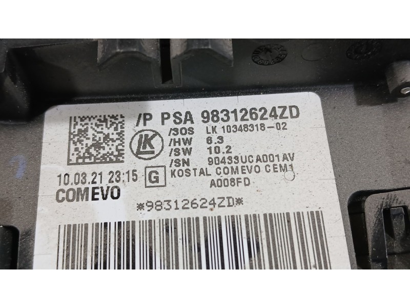 Recambio de mando luces y limpia para peugeot rifter 1.5 bluehdi 100 referencia OEM IAM 98312557ZD  