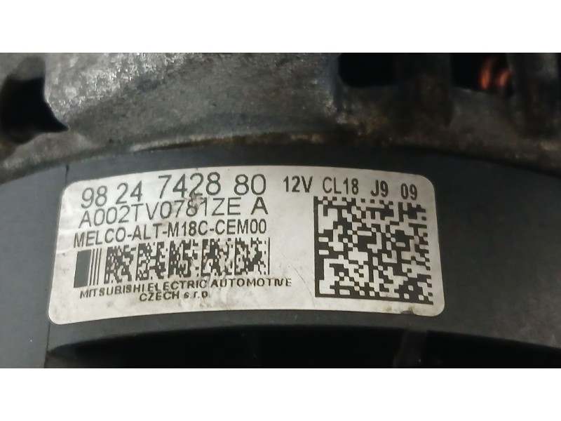 Recambio de alternador para peugeot rifter 1.5 bluehdi 100 referencia OEM IAM 9809391880  