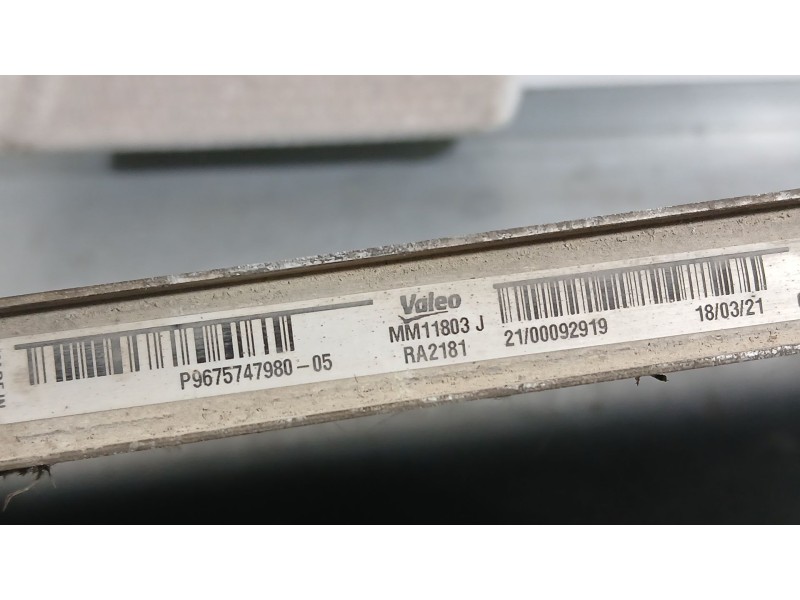 Recambio de radiador agua para peugeot rifter 1.5 bluehdi 100 referencia OEM IAM 9675747980  