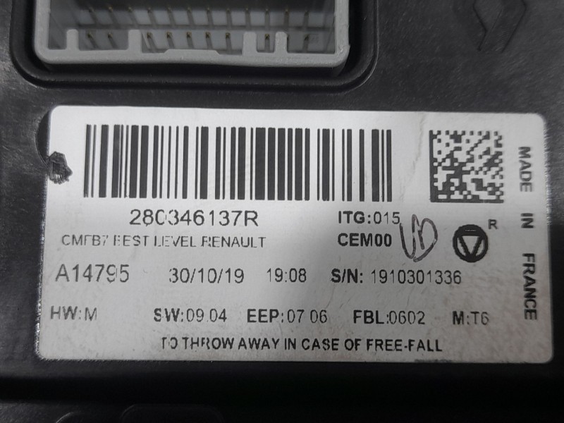 Recambio de sistema navegacion gps para renault clio v (b7_) 1.0 sce 75 (b7m5) referencia OEM IAM 280346137R A14795 VALEO