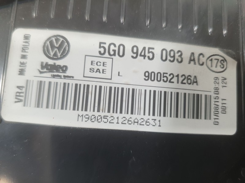 Recambio de piloto trasero izquierdo interior para volkswagen golf vii (5g1, bq1, be1, be2) 1.4 tsi referencia OEM IAM 5G0945093
