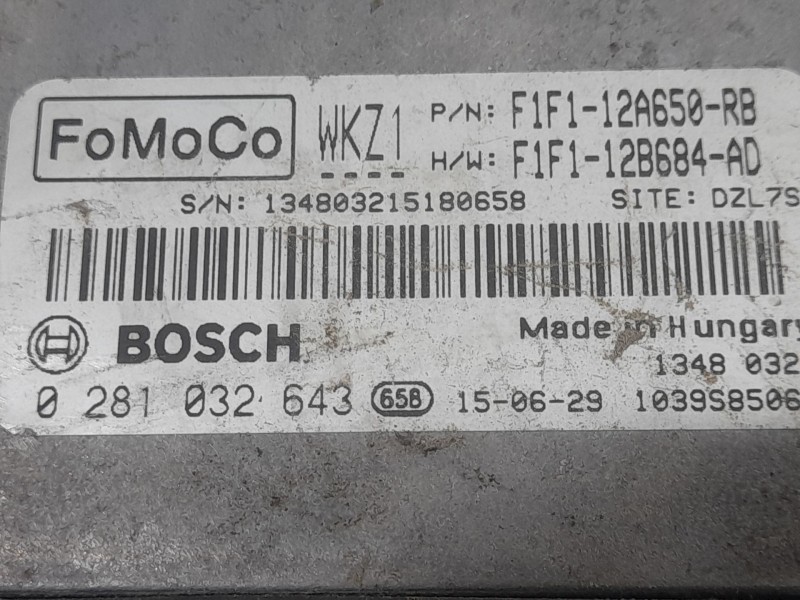 Recambio de centralita motor uce para ford focus iii turnier 1.5 tdci referencia OEM IAM F1F112A650RB 0281032643 BOSCH