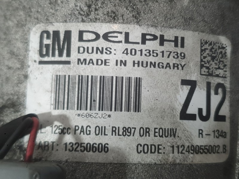 Recambio de compresor aire acondicionado para opel astra j (p10) 1.7 cdti (68) referencia OEM IAM 95516236 13395693 